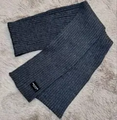 コムサデモード スクール リブマフラー 毛100% グレー レディース メンズ