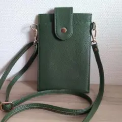 グリーン スマホショルダーバッグ