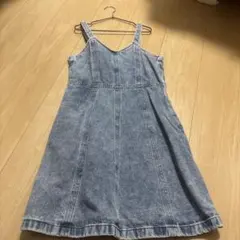 キッズ GU デニム ジャンバースカート スリーブレス 140cm