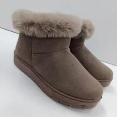 新品★レディース★Sサイズ★防寒 裏ボア 軽量ムートンブーツ 茶色 580n