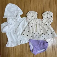 petit main セパレート水着ビキニ&ラッシュガード80サイズ