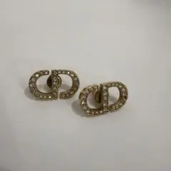 Dior ピアス フープ Clair D Lune ゴールド ストーン - メルカリ