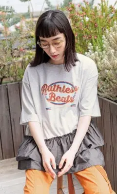niko and ... ほぼ未使用美品 布帛コンビフリルロックTシャツ即日発送のサムネイル