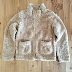 中古 ベージュ UNIQLO ユニクロ 防風フリース ボア ジャケット 140