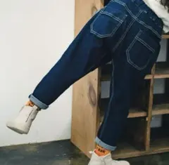 110cm ブランシェス　ガーデナーテーパードデニムパンツ