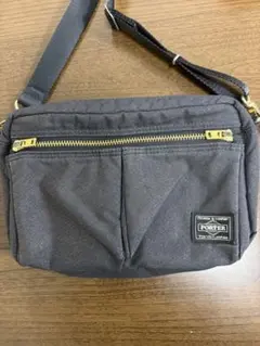 PORTER ブラックショルダーバッグ　ドラフト