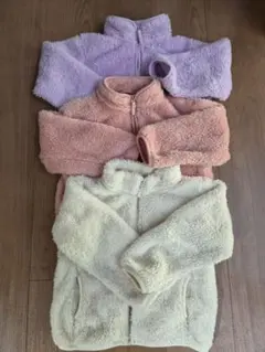 フリースジャケット 3色セット 110cm　白・ピンク・紫