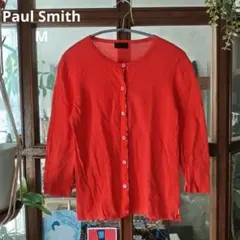 Paul Smith 赤色 長袖 ボタン付きカーディガン Mのサムネイル
