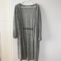 ルカ　リネン　麻100% ロングカーディガン グレーのサムネイル