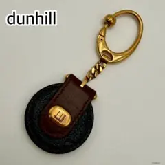 【dunhill】ジャンク ダンヒル レザー キーホルダー ゴールド ブラックのサムネイル