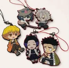 【鬼滅の刃】ラバーストラップ5点セット 炭治郎・善逸・伊之助・しのぶ・行冥