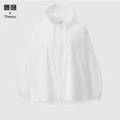 ユニクロ　セオリーコラボ　ポケッタブルUVカットオーバーサイズパーカ　白　M