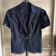 COMME CA ISM ネイビー 半袖テーラードジャケット Lサイズ