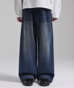 ベーシックワイドイージーデニムパンツ