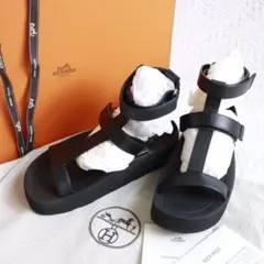 美品！付属品完備！エルメス　エニド　スポーツサンダル　レザー　アンクルストラップのサムネイル