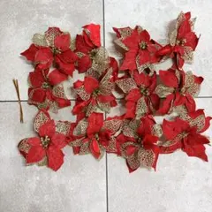 ❣️クリスマスツリー飾り造花クリスマス花 オーナメント 12個