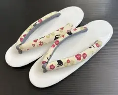 卒業小振袖用 花柄草履 ホワイト