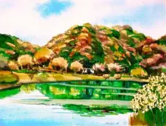 水彩画 風景画 N. Iwakiri 額装 F6号サイズ - メルカリ