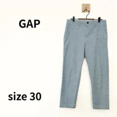 GAP カジュアルパンツ ヒッコリー柄 ブルー 30　S-422のサムネイル