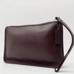 美品】OLD COACH レザー アクセサリーポーチ ダークブラウン 9311