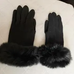 ✨お値下しました✨黒いファー付き手袋