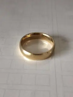 【新品】ゴールドカラー幅6mm サージカルステンレス シンプルリング 指輪
