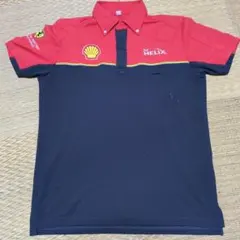 ① Shell Helix ポロシャツ レッド/ネイビー