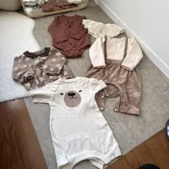 BREEZE ケーブル編みロンパース4点＋つけ襟