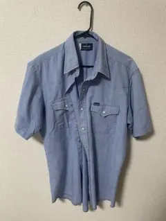 Wrangler 半袖ワークシャツ ブルー Lのサムネイル