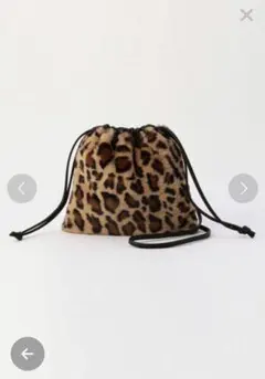 一度のみ使用【fredy emue】ファー2way巾着バッグ レオパード