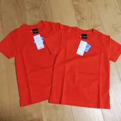 【新品未使用】機能性Tシャツ　オレンジ　サイズJS　2枚セット