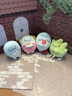 すみっコぐらし　とかげ　ポテト　ユニクロ　ざっそう　4個セット　てのりぬいぐるみ