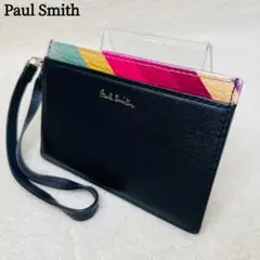 Paul Smith ポールスミス パスケース レザー 黒×マルチカラー