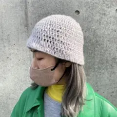 グラニースクエア　ハット　ニット帽　かぎ編み　クロシェ　バケットハット