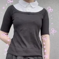 ルネ René ドッキングカットソー　シャツ　半袖　ニット　34のサムネイル