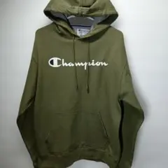 [美品] Champion オリーブ フード付きパーカー