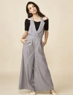 ROYAL PARTY ストライプサロペット　オールインワン