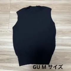 GUブラック ノースリーブニット M