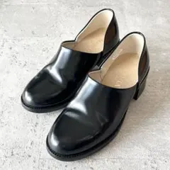 美品 HARUTA スポックシューズ【22.5cm】スリッポン ブラック レザー