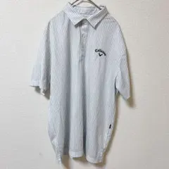 Callaway ストライプポロシャツ LL 春夏　ゴルフ　メンズ　半袖