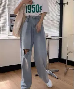 SHEIN ダメージジーンズ