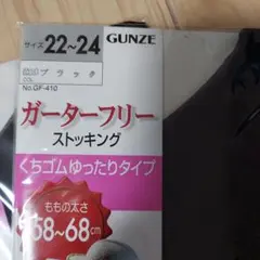 GUNZE ガーターフリーストッキング ブラック口ゴムゆったりタイプ 4パック