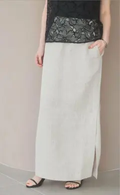 【A part by】スリットナローリネンスカート