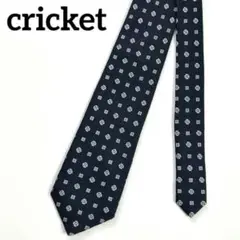 cricket クリケット　ネクタイ　花　スクエア　総柄　ネイビー系