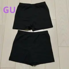 GU 黒 キッズスパッツ 130cm