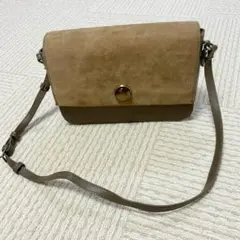 ZARA　スエードと合成皮革のショルダーバッグ
