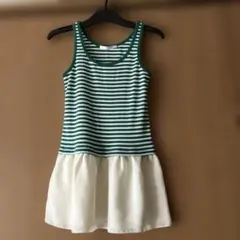 グリーン×ボーダー ノースリーブ