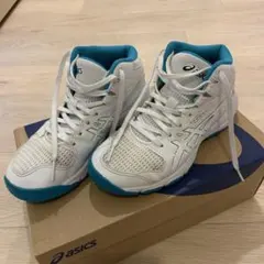 asics ダンクショット　バスケットシューズ ホワイト/ターコイズ