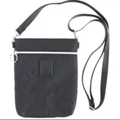 MARY QUANT 黒 デイジーステッチミニショルダー スマホポシェット