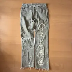 Y2K フレアデニム ダメージ加工 グランジ vintage swag